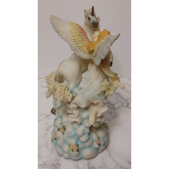 Seraphim Classics Angel Figurine Unicorn Clouds Flowers - Picture 3 of 6
